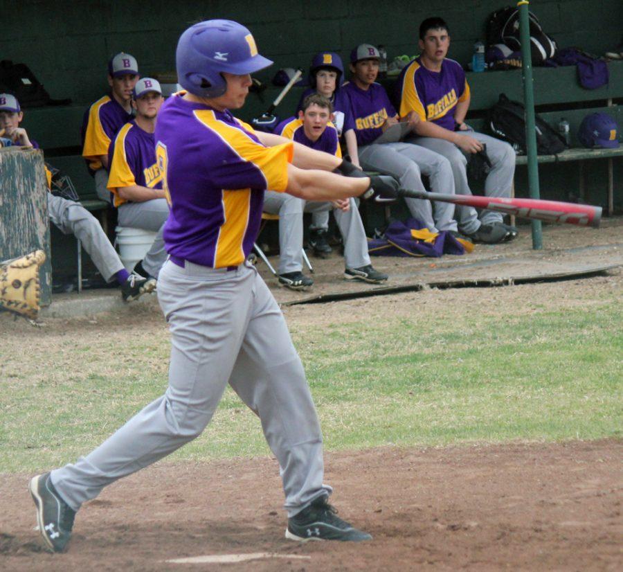 Senior Trent Martin swings for a hit during the 2013 baseball season. Martin was selected to be a KBTX Classroom Champion.