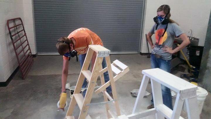 Having the ag students paint the ladders for the Belles saved the group money over purchasing them already painted.