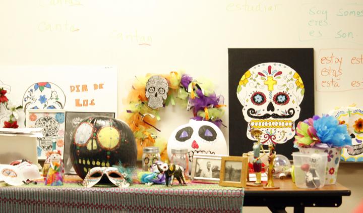 Students created projects to display in honor of their loved ones for Dia de los Muertos.