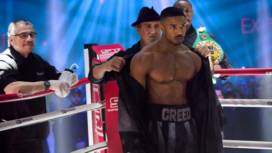 C2_01907_R2
(l-r.) Jacob Stitch Duran as Stitch-Cutman, Sylvester Stallone as Rocky Balboa, 
Michael B. Jordan as Adonis Creed 
and Wood Harris as Tony Little Duke Burton in CREED II, 
a Metro Goldwyn Mayer Pictures and Warner Bros. Pictures film.
Credit: Barry Wetcher / Metro Goldwyn Mayer Pictures / Warner Bros. Pictures
© 2018 Metro-Goldwyn-Mayer Pictures Inc. and Warner Bros. Entertainment Inc.
All Rights Reserved.