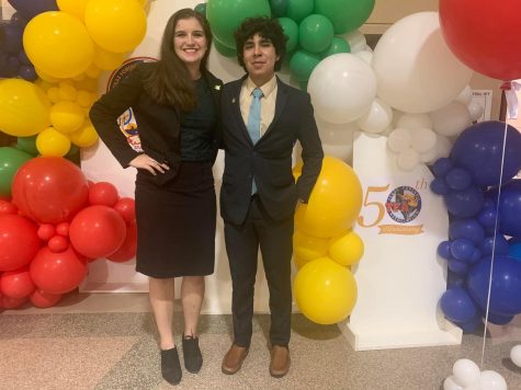 Nicollette Arabie and Omar Almeida get ready to compete at the TFA state contest. Only one BHS student before them has qualified for the event.