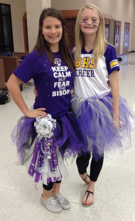 Taylor Lack and Lauren Beshears show off their homecoming wear.