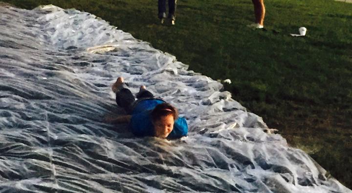 A giant slip and slide was part of the fun at the first FCCLA meeting of the year.