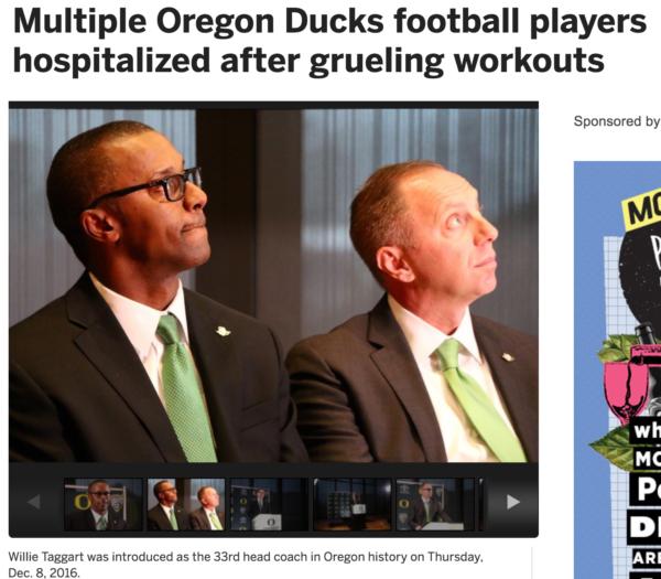 Oregon coach hospitalizes three athletes