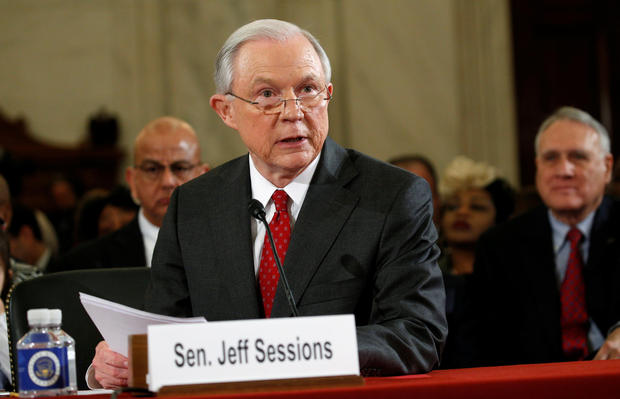 U.S. Sen. Jeff Sessions (R-AL) testifies at a Senate Judiciary Committee confirmation hearing for Sessions to become U.S. attorney general on Capitol Hill in Washington, U.S.  January 10, 2017. REUTERS/Kevin Lamarque