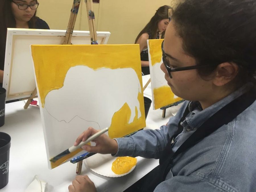 UIL+students+create+individual+Bison+paintings