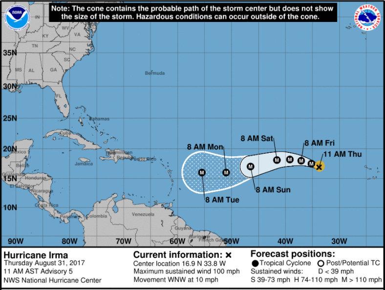 Irma follows Harvey to the US