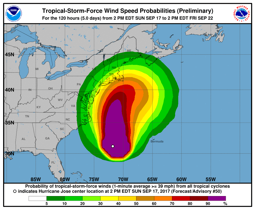 Hurricane Jose may be the third to touch U.S. mainland