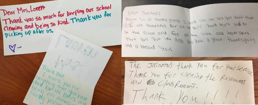 Students write cards of thanks