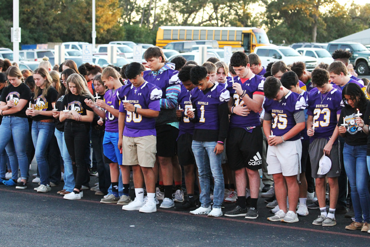 Students and staff gathered Wednesday to honor biology teacher Lori Brigner, who passed away while battling COVID.