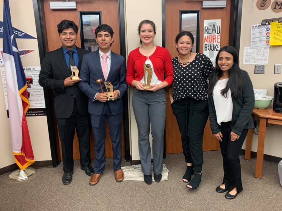 The Congress competitors show off their trophies after the regional contest last week.