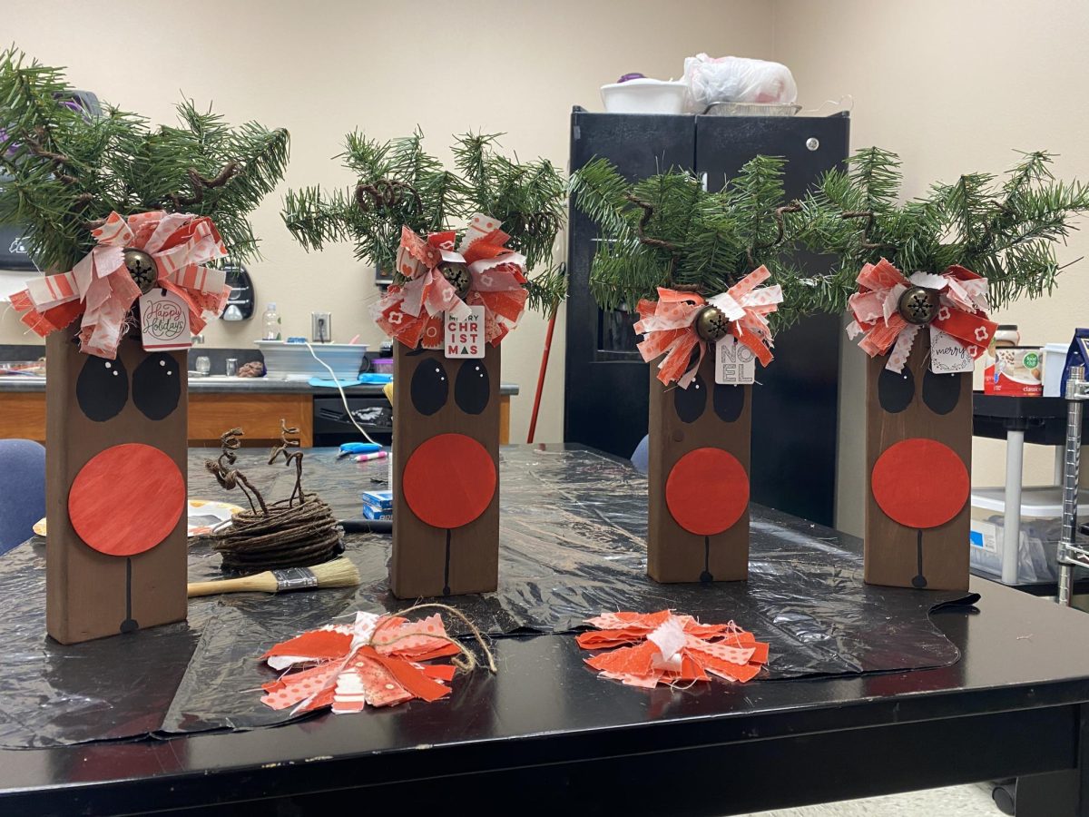 The Life Skills students created and sold 20 reindeer decorations as a lesson on seasonal work and creating items for craft shows and farmers markets.