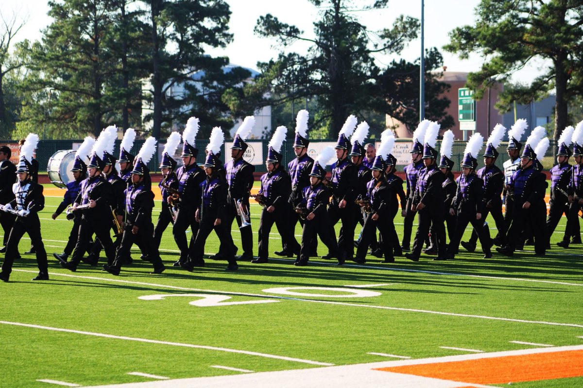 The Bison Brigade takes the field at their first competition of the year in Teague. The group competed last week for UIL. 